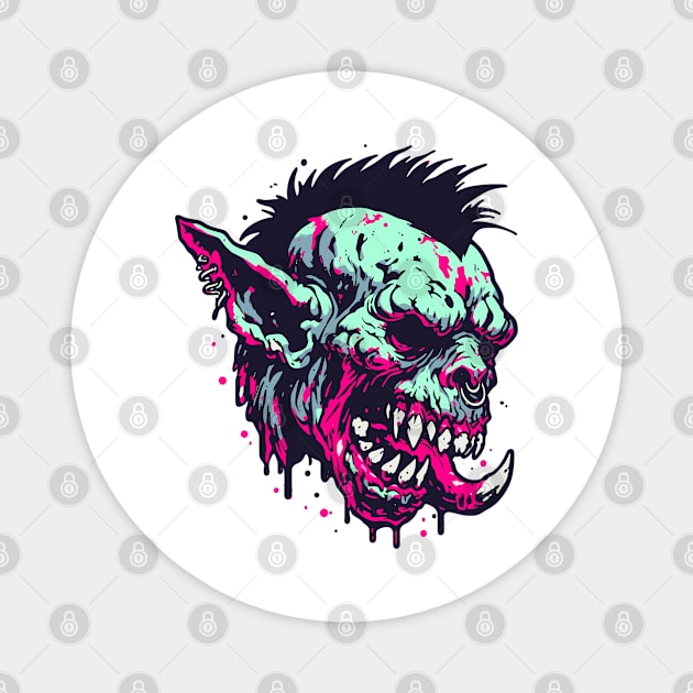 Horror orc head Magnet by Evgmerk